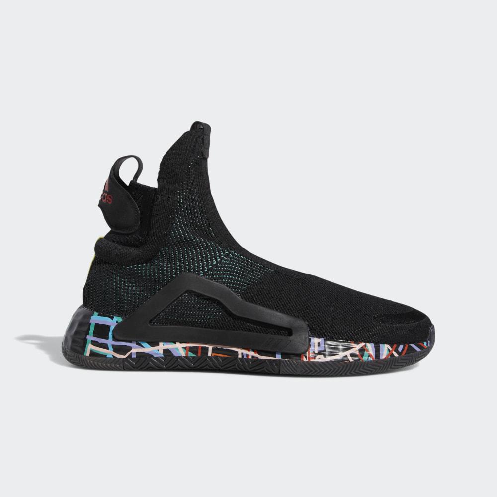 Adidas N3xt L3v3l Férfi Kosárlabda Cipő Fekete/Zöld/Rózsaszín Akció 125074-QHS